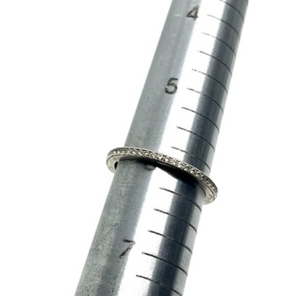 STERLING SILVER 925 CZ ETERNITY BAND RING SIZE 6.75 MINIMALIST STACKABLE THIN - Picture 9 of 13